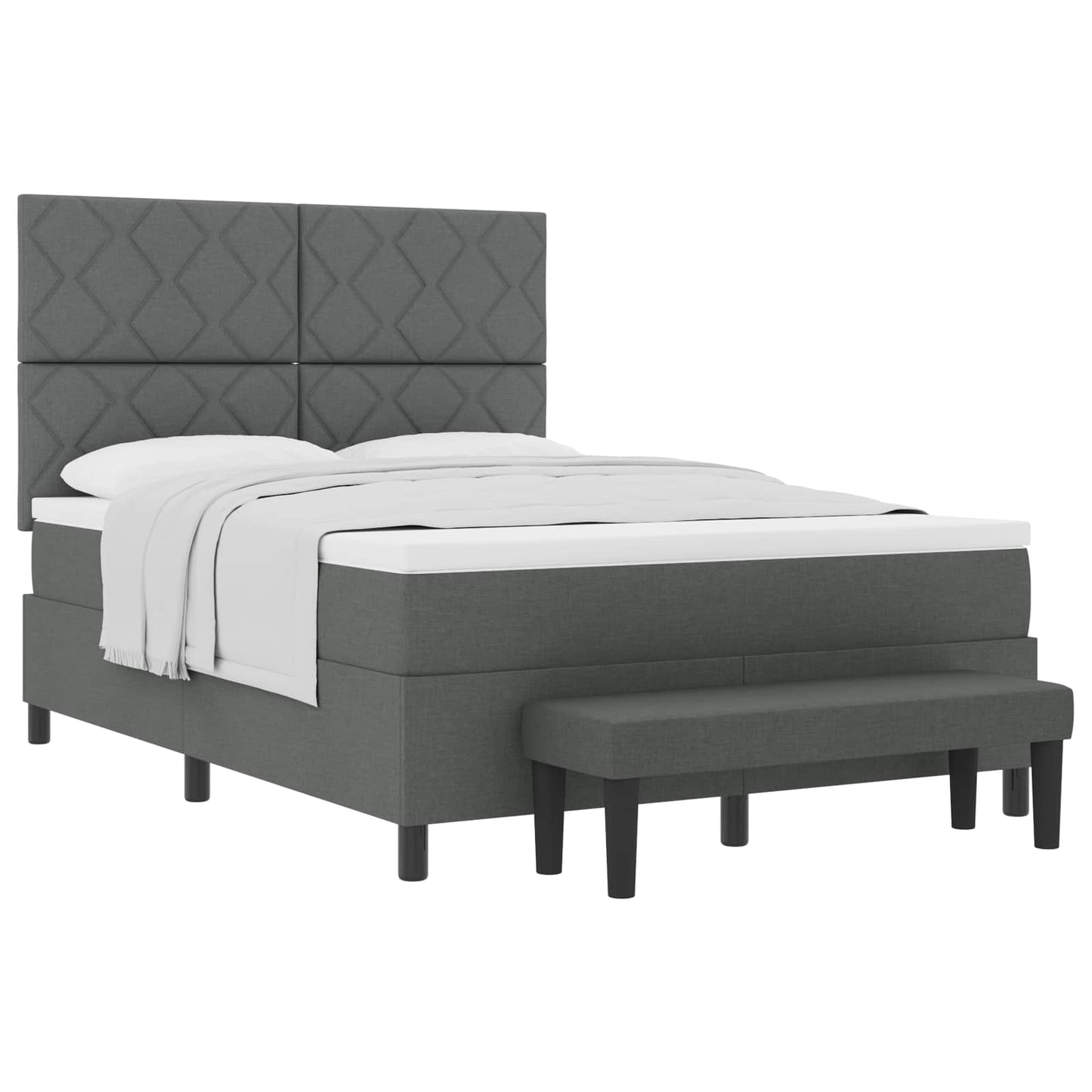 Letto a molle con testiera Grigio scuro 140 x 190 cm Tessuto | homemem39