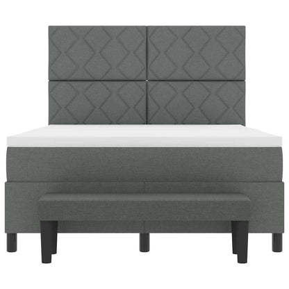 Letto a molle con testiera Grigio scuro 140 x 190 cm Tessuto | homemem39