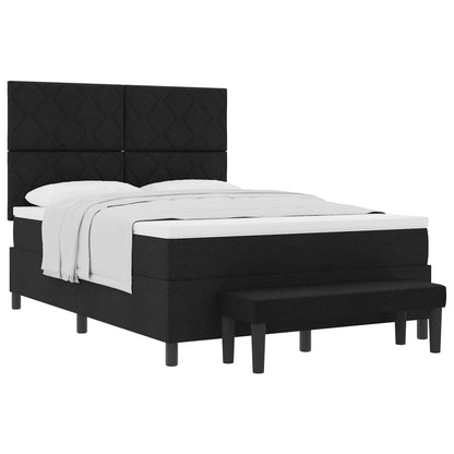 Letto a molle con testiera Nero 140 x 190 cm Tessuto