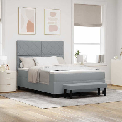 Letto a molle con testiera Grigio chiaro 140 x 200 cm Tessuto | homemem39
