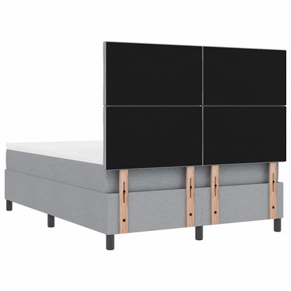 Letto a molle con testiera Grigio chiaro 140 x 200 cm Tessuto | homemem39