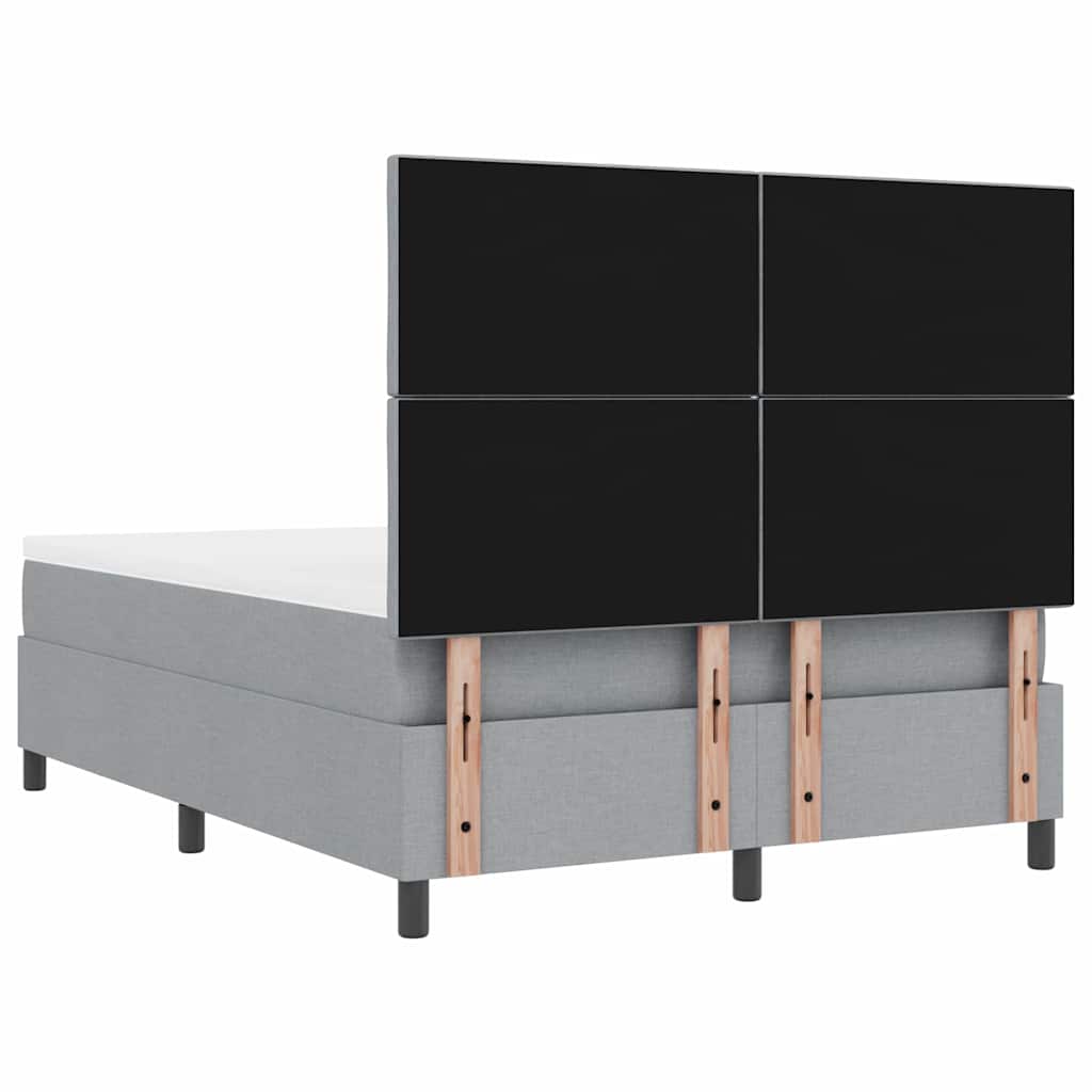 Letto a molle con testiera Grigio chiaro 140 x 200 cm Tessuto | homemem39