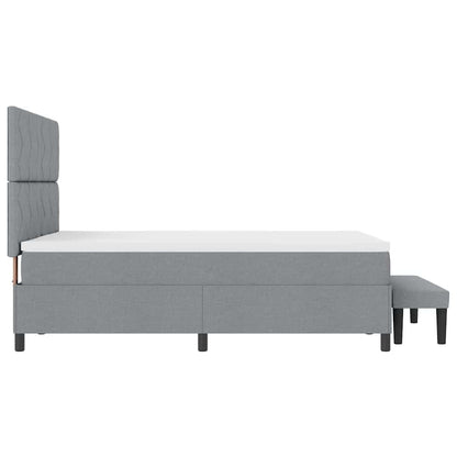 Letto a molle con testiera Grigio chiaro 140 x 200 cm Tessuto | homemem39