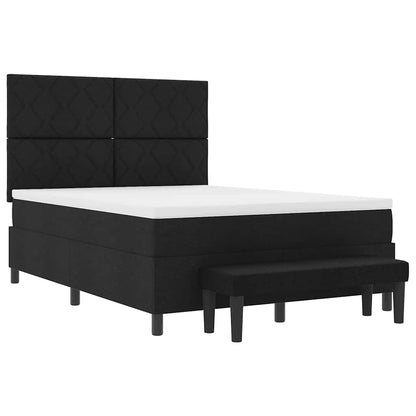 Letto a molle con testiera Nero 140 x 200 cm Tessuto | homemem39