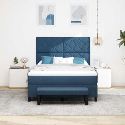 Letto a molle con testiera Blu 140 x 200 cm Tessuto | homemem39