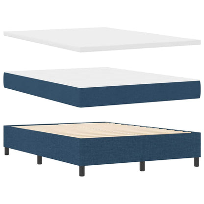Letto a molle con testiera Blu 140 x 200 cm Tessuto