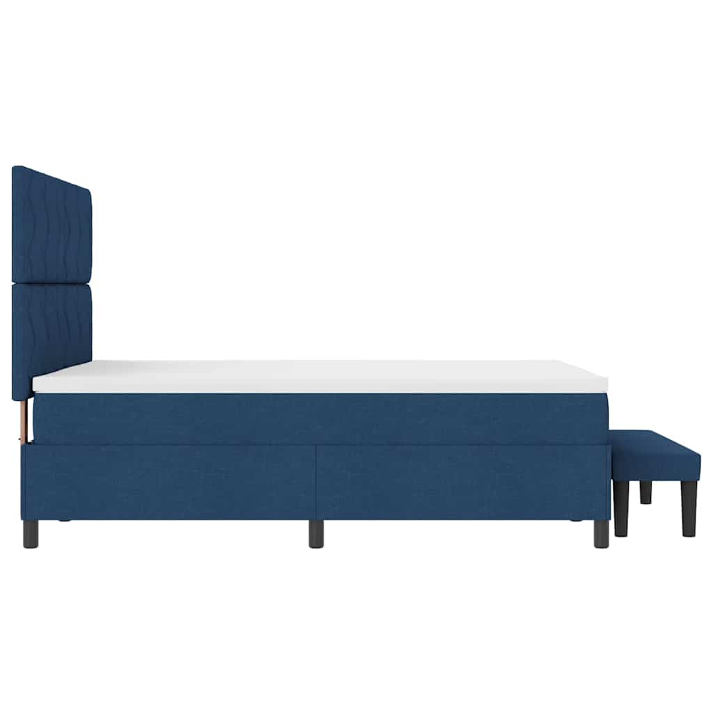 Letto a molle con testiera Blu 140 x 200 cm Tessuto | homemem39