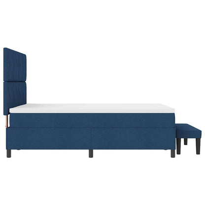 Letto a molle con testiera Blu 140 x 200 cm Tessuto | homemem39