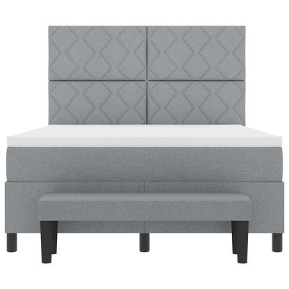 Letto a molle con testiera Grigio chiaro 160 x 200 cm Tessuto | homemem39