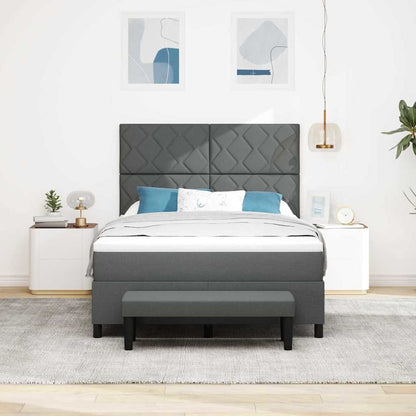 Letto a molle con testiera Grigio scuro 160 x 200 cm Tessuto | homemem39