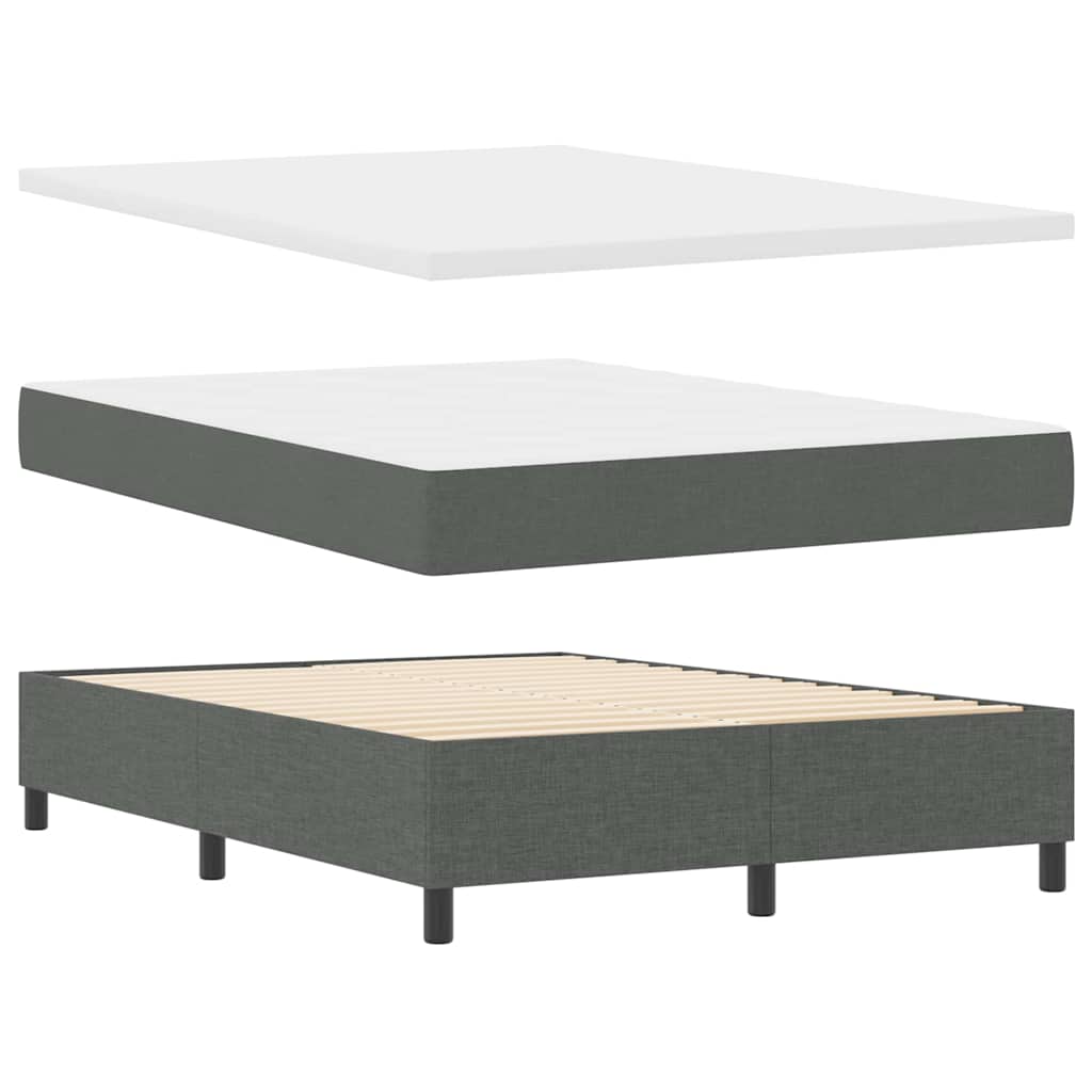 Letto a molle con testiera Grigio scuro 160 x 200 cm Tessuto | homemem39