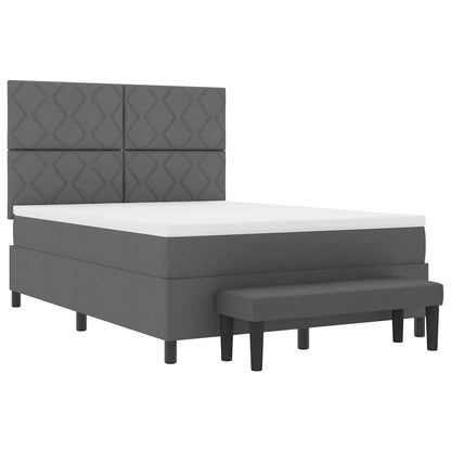 Letto a molle con testiera Grigio scuro 160 x 200 cm Tessuto | homemem39