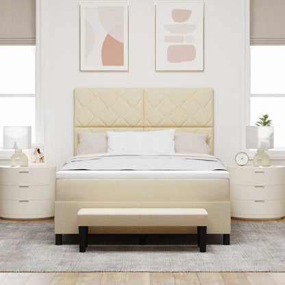 Letto a molle con testiera Crema 160 x 200 cm Tessuto | homemem39
