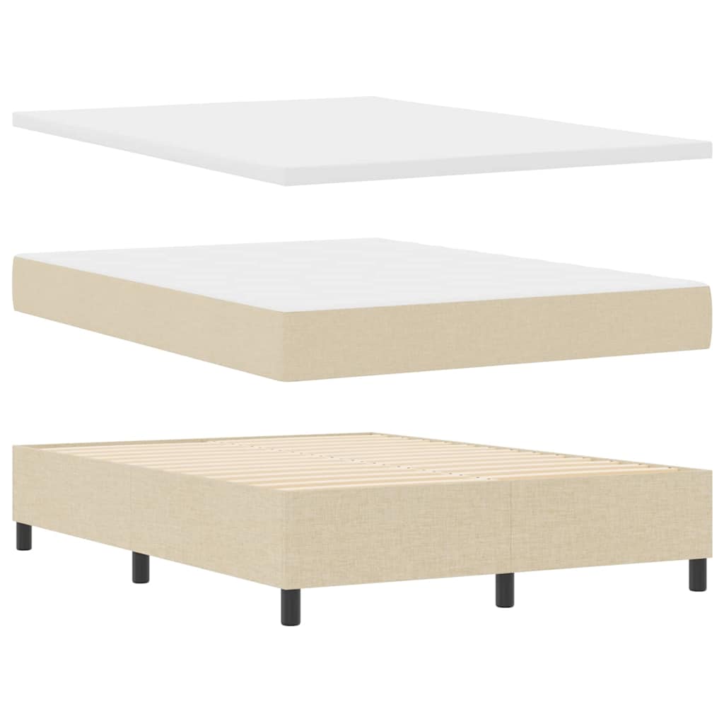 Letto a molle con testiera Crema 160 x 200 cm Tessuto | homemem39