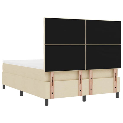 Letto a molle con testiera Crema 160 x 200 cm Tessuto | homemem39