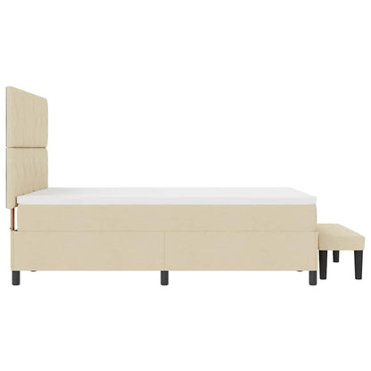 Letto a molle con testiera Crema 160 x 200 cm Tessuto | homemem39