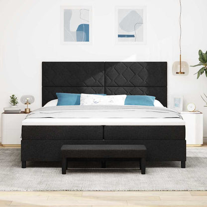 Letto a molle con testiera Nero 200 x 200 cm Tessuto | homemem39