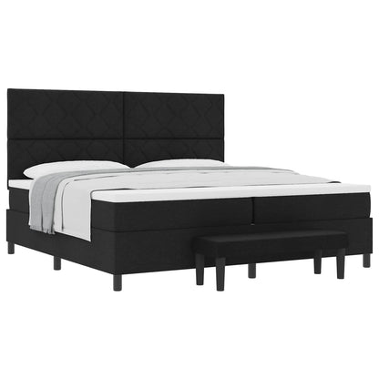 Letto a molle con testiera Nero 200 x 200 cm Tessuto | homemem39