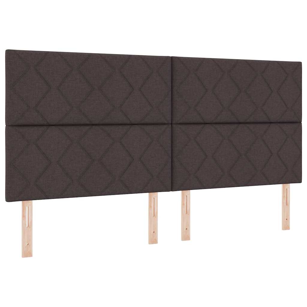 Letto a molle con testiera Marrone Scuro 200 x 200 cm Tessuto | homemem39
