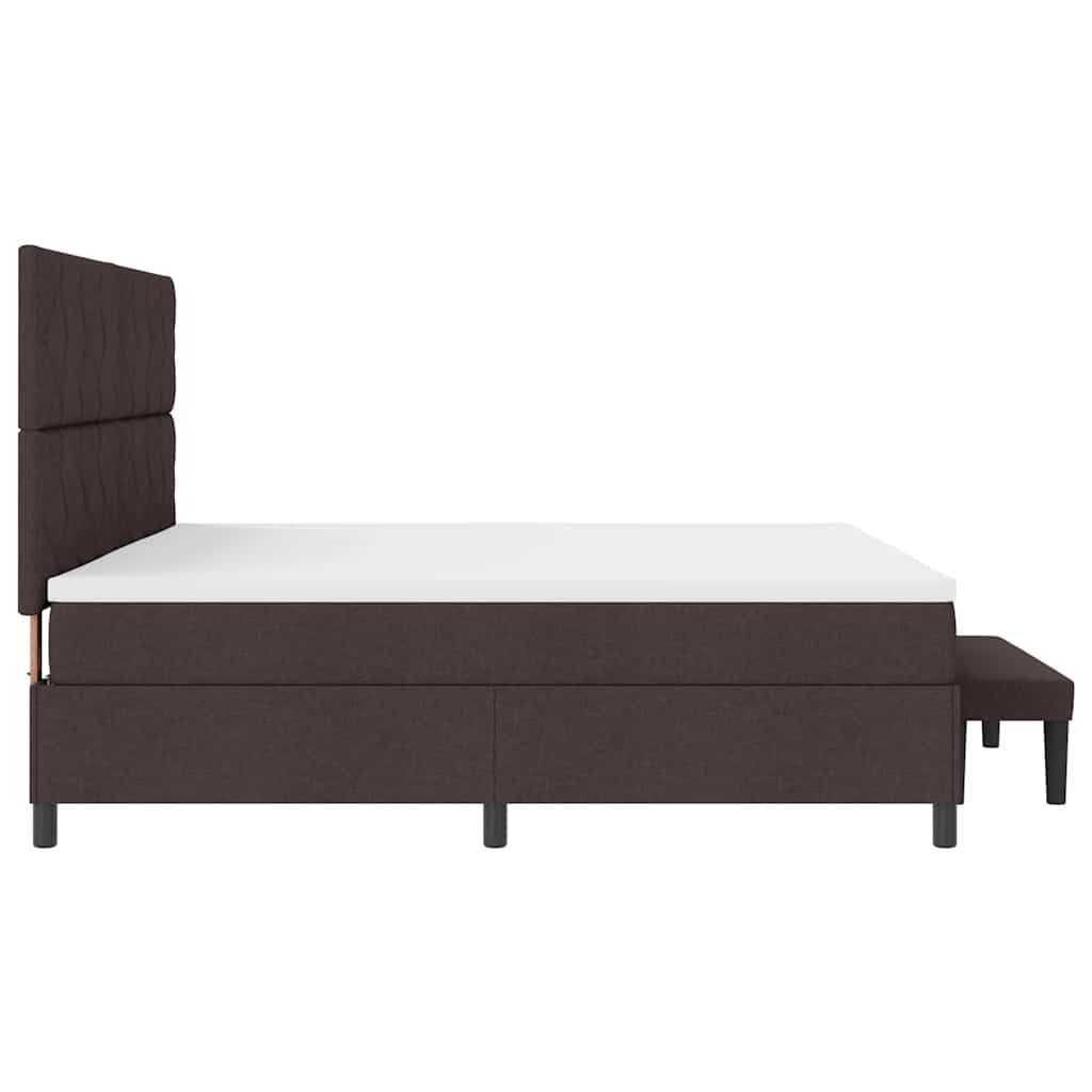 Letto a molle con testiera Marrone Scuro 200 x 200 cm Tessuto | homemem39