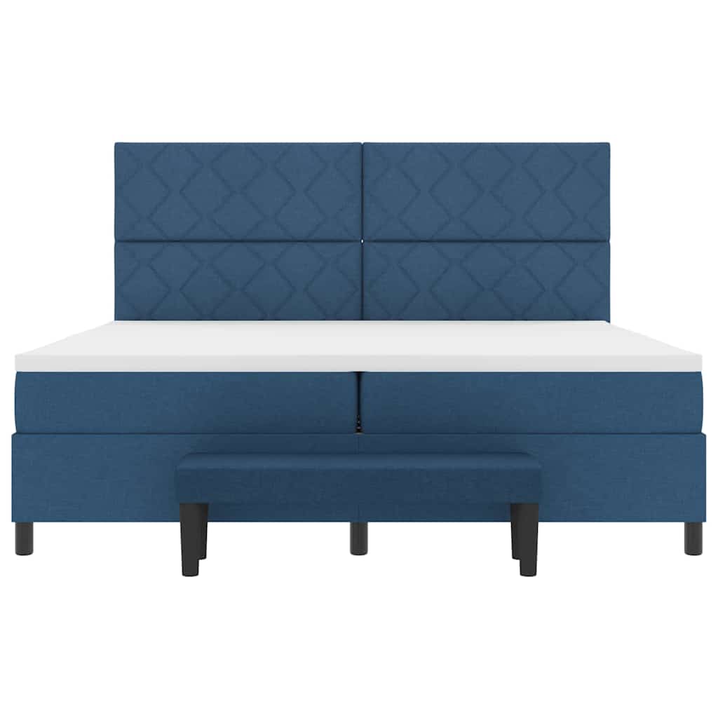 Letto a molle con materasso Blu 200 x 200 cm Tessuto | homemem39