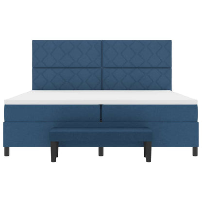 Letto a molle con materasso Blu 200 x 200 cm Tessuto | homemem39