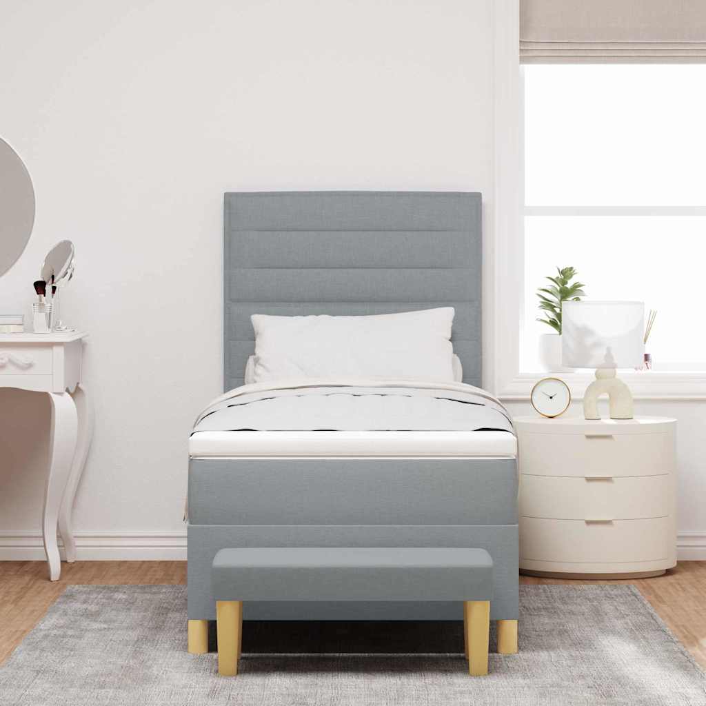 Letto a molle con testiera Grigio chiaro 200 x 80 cm Tessuto | homemem39