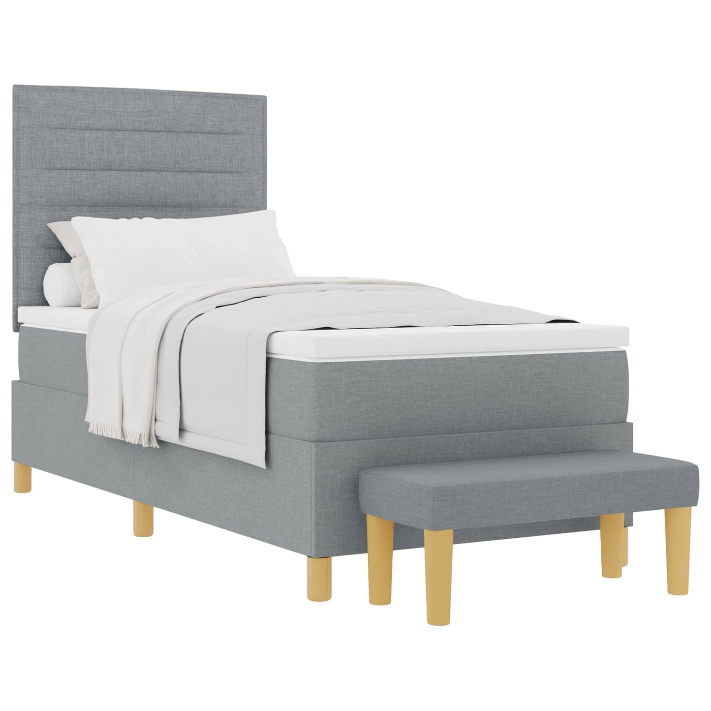 Letto a molle con testiera Grigio chiaro 200 x 80 cm Tessuto | homemem39