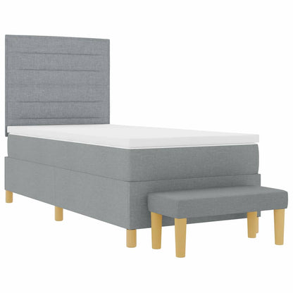 Letto a molle con testiera Grigio chiaro 200 x 80 cm Tessuto | homemem39