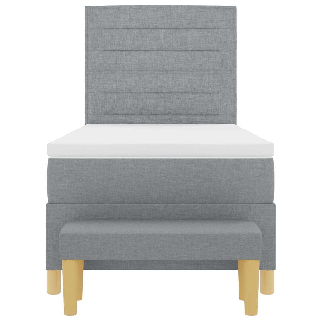 Letto a molle con testiera Grigio chiaro 200 x 80 cm Tessuto | homemem39