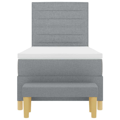 Letto a molle con testiera Grigio chiaro 200 x 80 cm Tessuto | homemem39