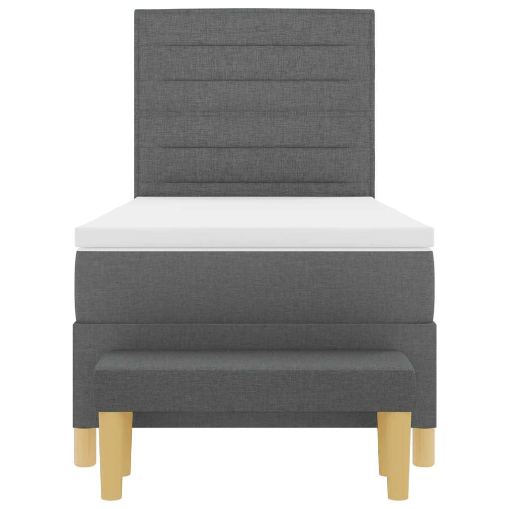 Letto a molle con testiera Grigio scuro 200 x 90 cm Tessuto | homemem39