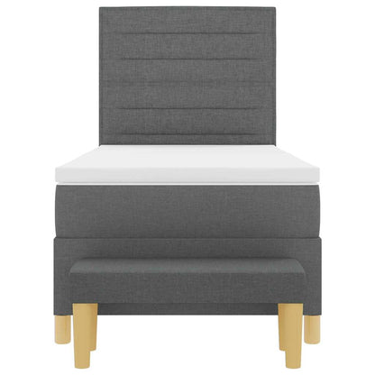 Letto a molle con testiera Grigio scuro 200 x 90 cm Tessuto | homemem39