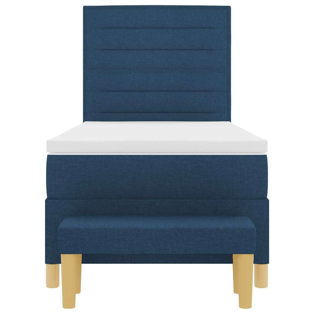 Letto a molle con testiera Blu 200 x 90 cm Tessuto | homemem39