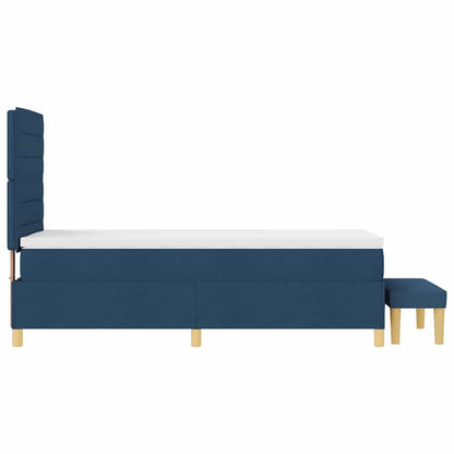 Letto a molle con testiera Blu 200 x 90 cm Tessuto | homemem39