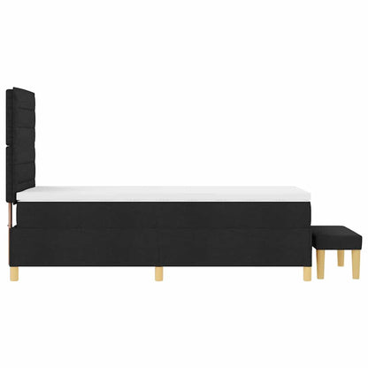 Letto a molle con testiera Nero 200 x 90 cm Tessuto | homemem39