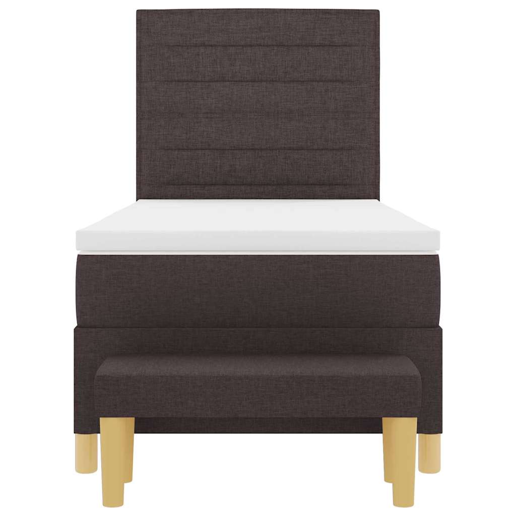 Letto a molle con testiera Marrone Scuro 200 x 90 cm Tessuto | homemem39