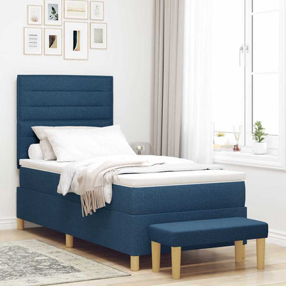 Letto a molle con testiera Blu 200 x 90 cm Tessuto | homemem39