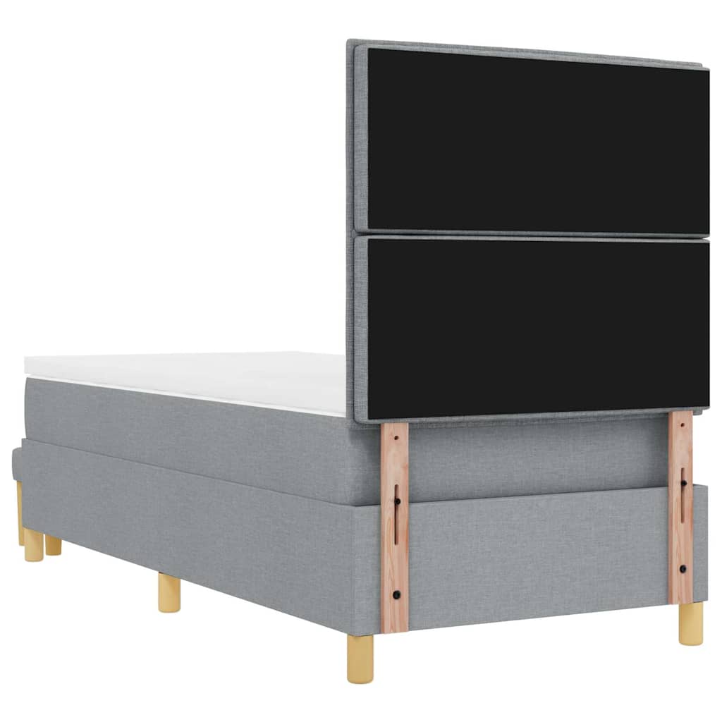 Letto a molle con testiera Grigio chiaro 200 x 100 cm Tessuto | homemem39