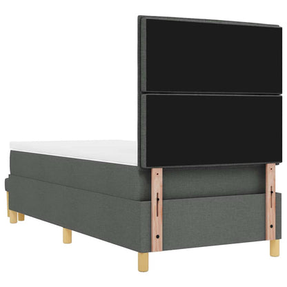 Letto a molle con cuscino Grigio scuro 200 x 90 cm Tessuto | homemem39