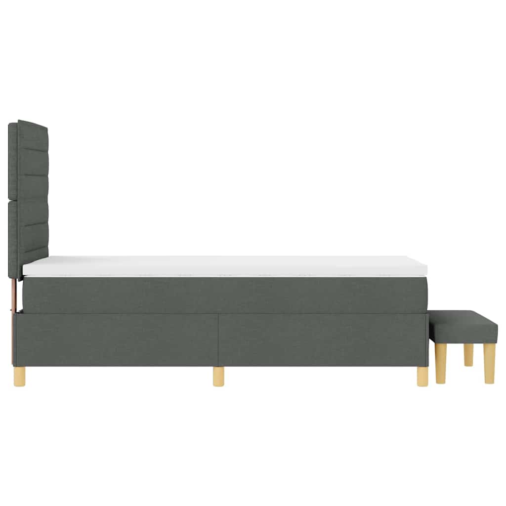 Letto a molle con cuscino Grigio scuro 200 x 90 cm Tessuto | homemem39