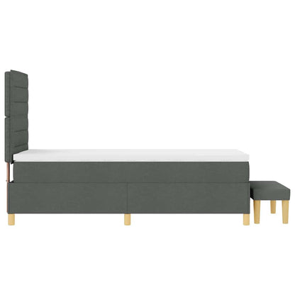 Letto a molle con cuscino Grigio scuro 200 x 90 cm Tessuto | homemem39