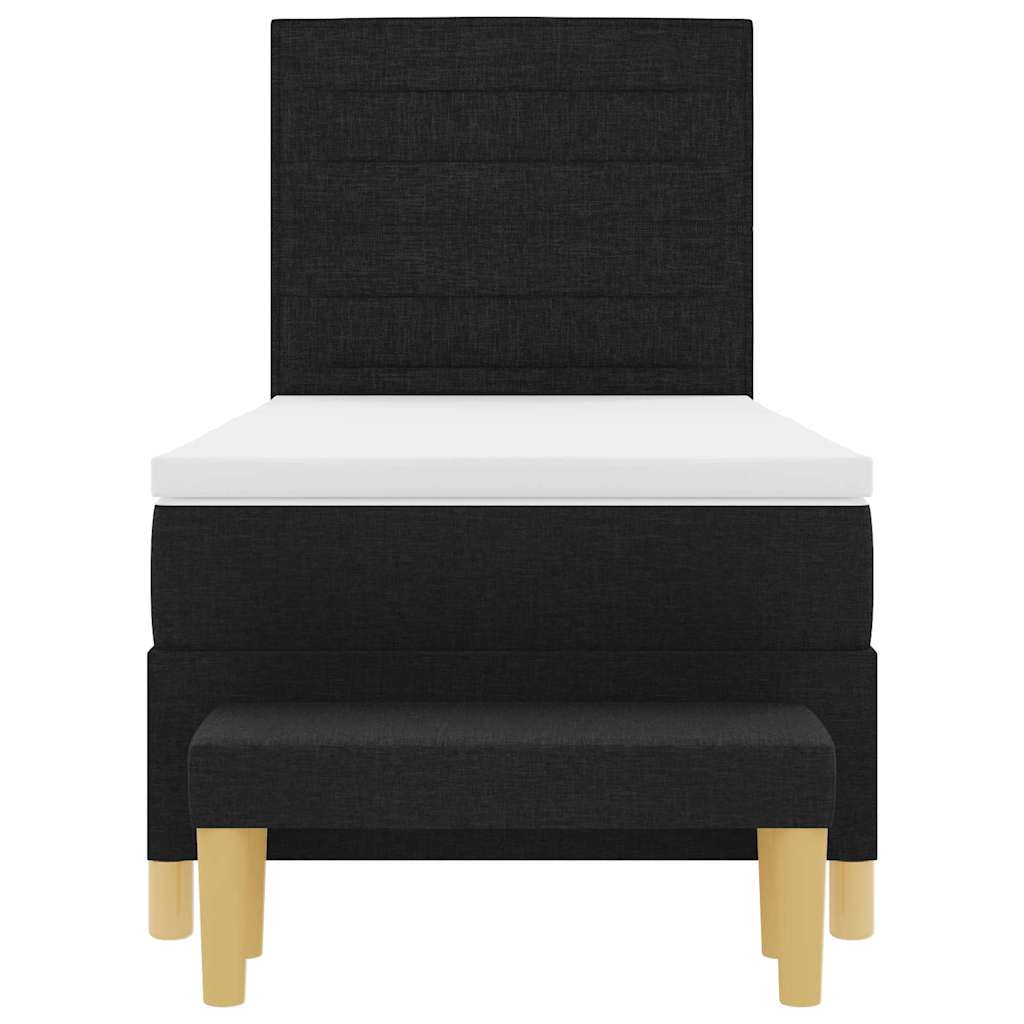 Letto a molle con testiera Nero 200 x 90 cm Tessuto | homemem39