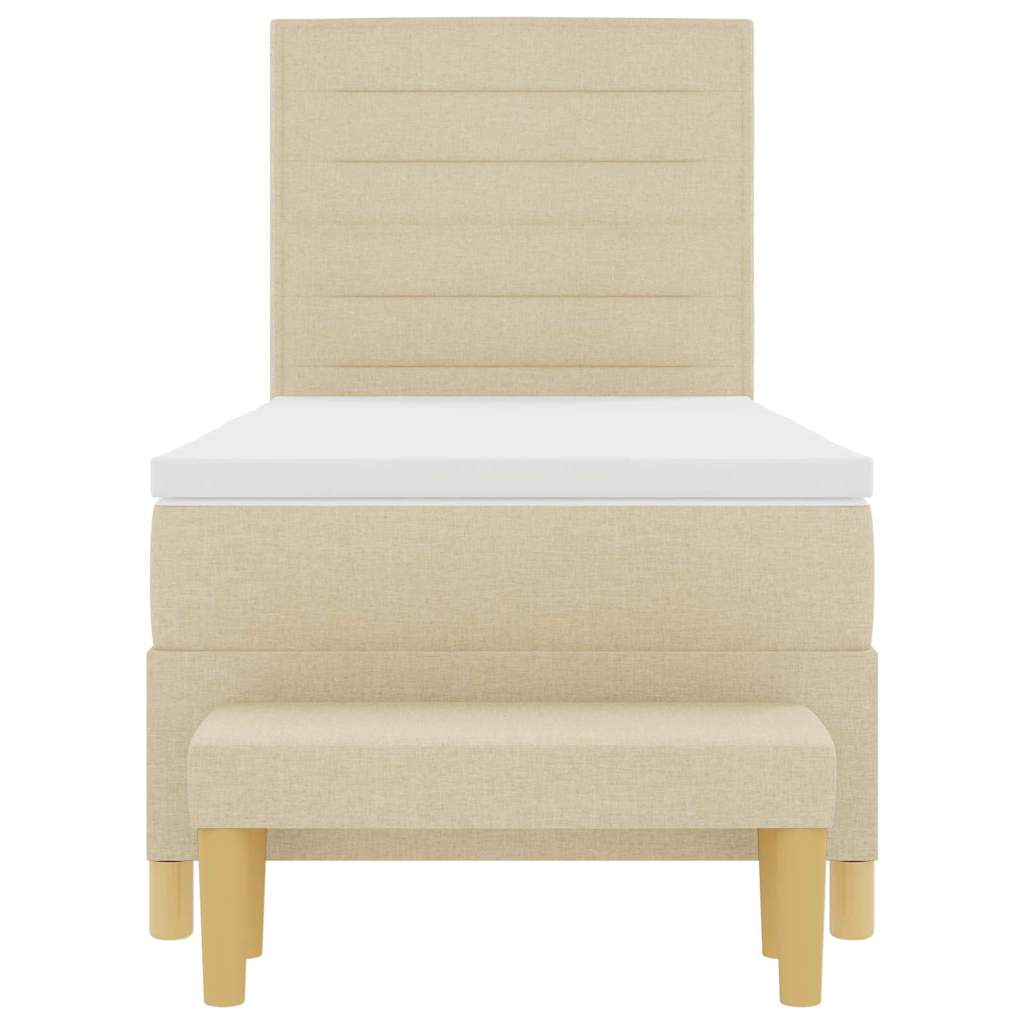 Letto a molle con cuscino Crema 200 x 90 cm Tessuto | homemem39
