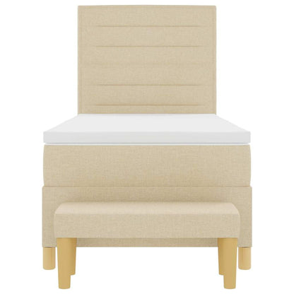 Letto a molle con cuscino Crema 200 x 90 cm Tessuto | homemem39