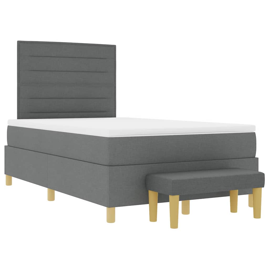 Letto a molle con testiera Grigio scuro 190 x 120 cm Tessuto | homemem39