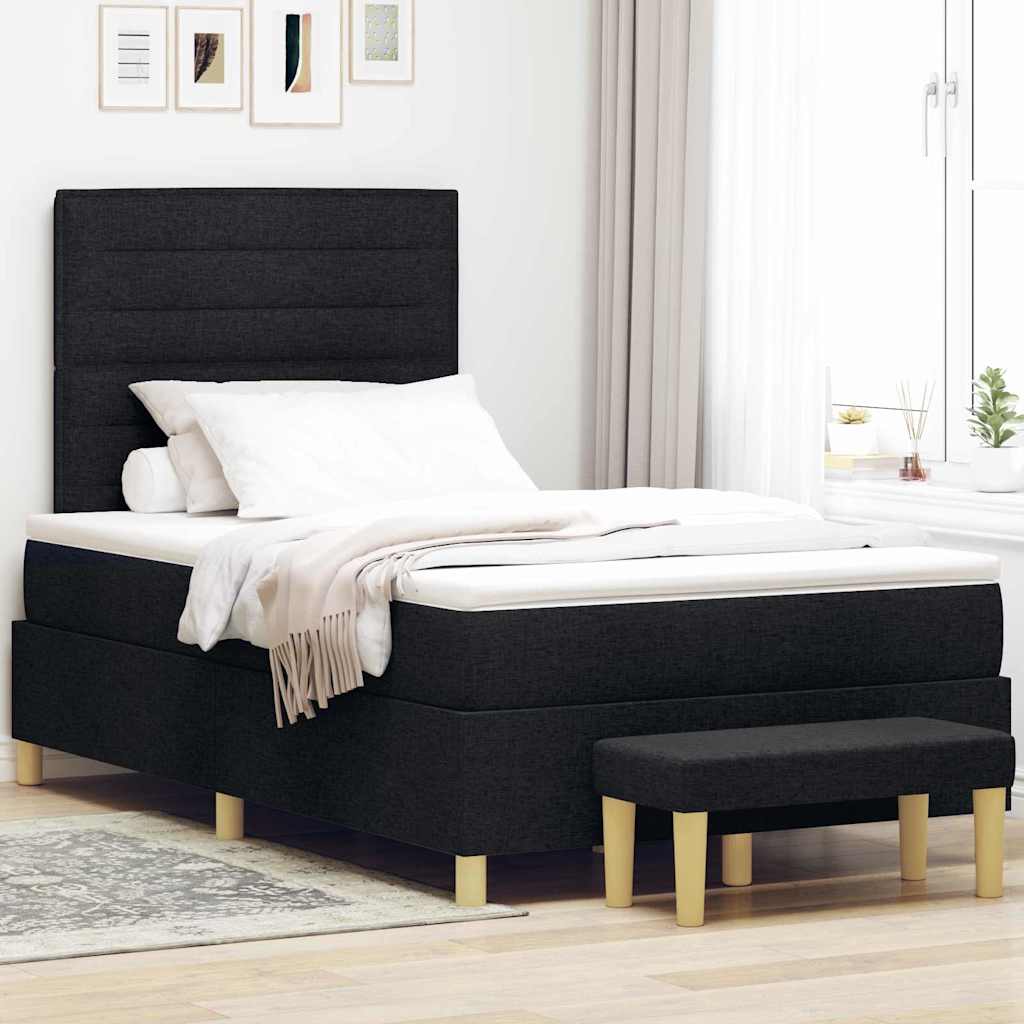 Letto a molle con testiera Nero 190 x 120 cm Tessuto | homemem39