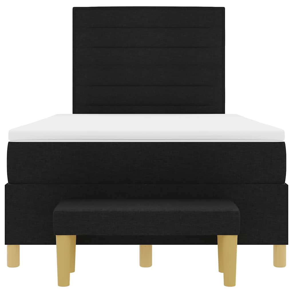 Letto a molle con testiera Nero 190 x 120 cm Tessuto | homemem39
