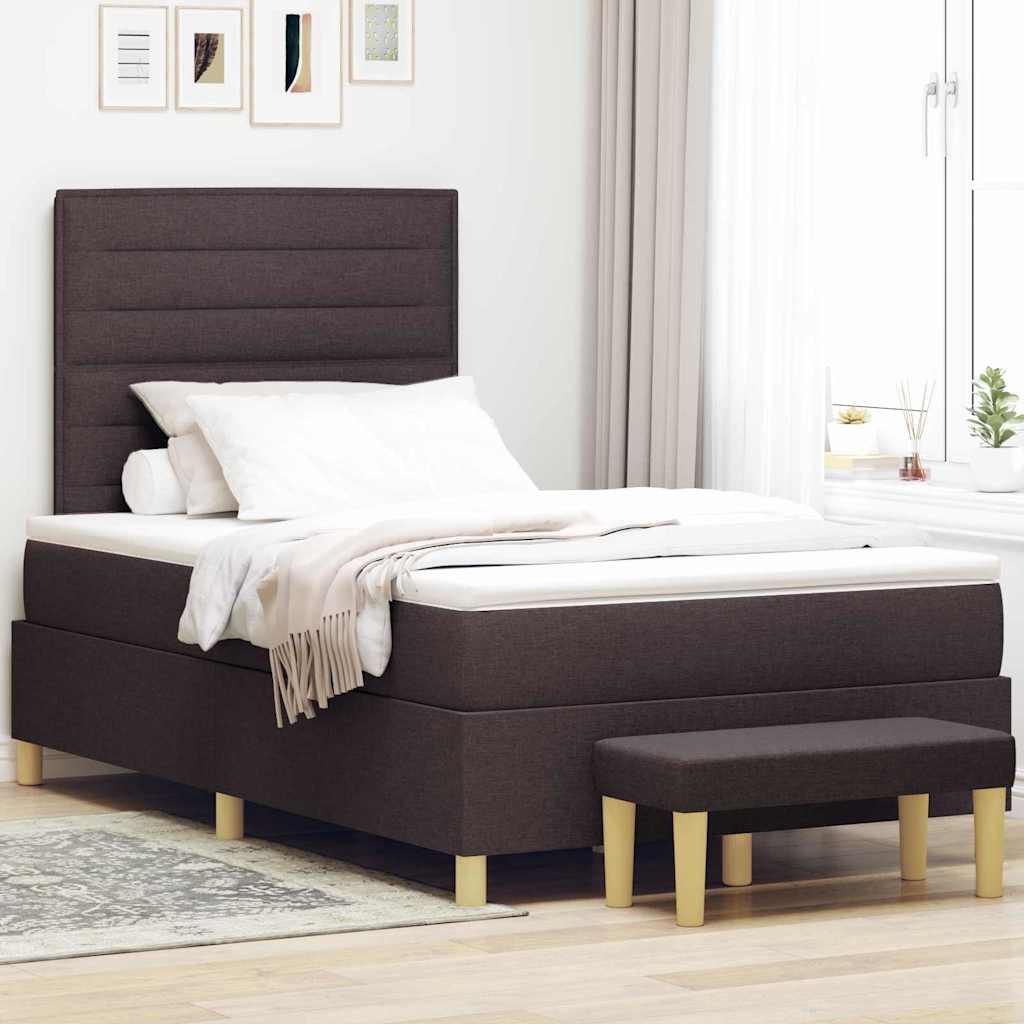 Letto a molle con testiera Marrone scuro 190 x 120 cm Tessuto | homemem39