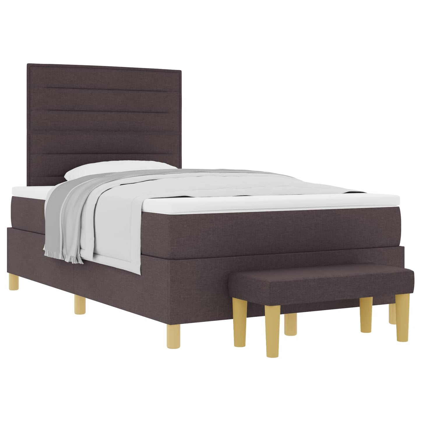 Letto a molle con testiera Marrone scuro 190 x 120 cm Tessuto | homemem39